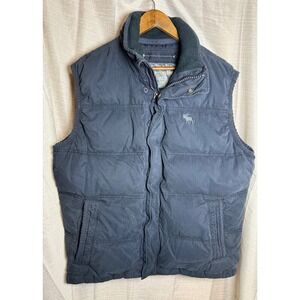 Abercrombie & Fitch Hamilton Down Filled Puffer Vest Men's Size L Navy Blue